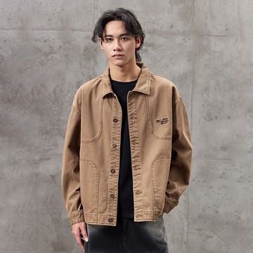 [米蘭精品] 工裝外套休閒夾克-水洗做舊復古休閒外套男外套74iz44