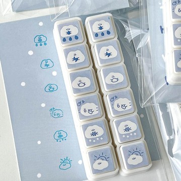 天氣六合一印章 / 手繪可愛設計 / 手帳裝飾文具