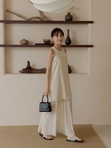 月光輕紗細肩長洋