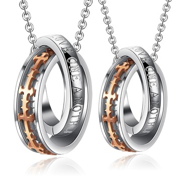 項鍊．客製刻字．白鋼對鍊．甜蜜之戀