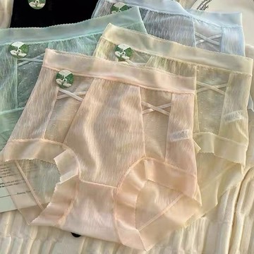 Me·密z09台灣出貨/現貨/隔日達/夏日高腰裸感蕾絲親膚內褲/大尺碼內褲/冰絲/無痕/女生內褲