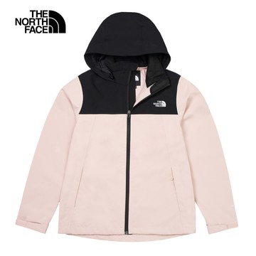 The North Face北面女款粉色防水透氣可調節收納連帽衝鋒衣｜88FYLK6