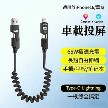 台灣現貨 隔日到貨 超級快充 四合一 1.5m數據線 65W極速快充 PD27W快充 可用多種設備 蘋果全系列都可用