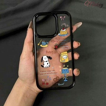 櫻桃布丁小狗適用iPhone17pro手機殼16Plus蘋果15pro韓系14ins風
