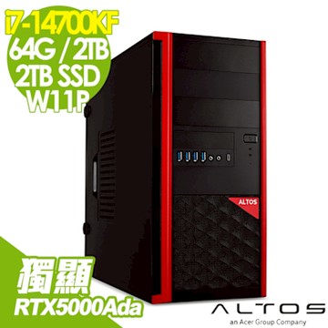 Acer宏碁 Altos P150F8 商用工作站 (i7-14700KF/64G/2TB+2TB SSD/RTX5000Ada-32G/1200W/W11P)
