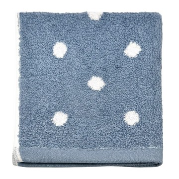 MORINO 摩力諾日本認證抗菌防臭圓點方巾 柔軟親膚 吸水速乾 顏色隨機(灰/藍)  1條