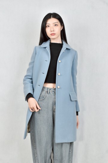 (S) miu miu藍色排釦外套