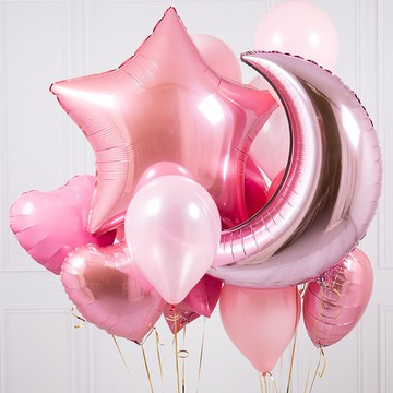 星星月亮鋁膜氣球光版氣球結婚慶派對用品 婚房裝飾兒童派對布置