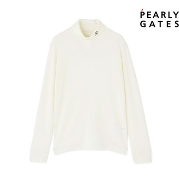 【ṔEARLY GATES】女款白色柔軟舒適輕量喀什米亞羊毛觸感棉質長袖立領衫 JLW26008