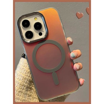 后勤高端&電鍍圈極光炫彩磁吸鈦灰色新款個性適用于iphone16 pro max手機殼蘋果15/14/13/12簡約防摔全包創意