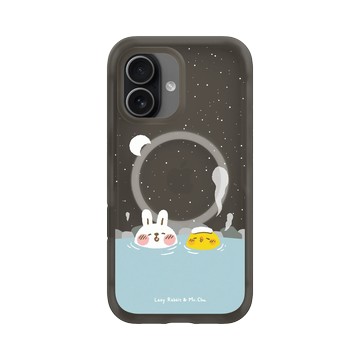 iPhone 17 AirX 本質黑 - 懶散兔與啾先生 Lazy Rabbit and Mr.Chu - 泡溫泉