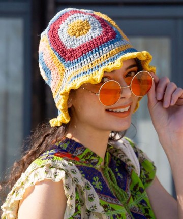 【熱門預購】尼泊爾午後的市集輕簷繽紛花田手工編織帽 NSRP5208
