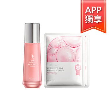 APP獨享美白組(LipoA煥膚透亮化妝水120ml+贈 激光美白面膜（2入組）)