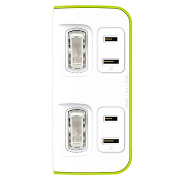 Tyson 太順電業 2切2座 2P便利型 節能小壁插 TS-022A 萊姆色  1個