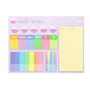 sun-star Miorin Study Time 便利貼 - 一般筆記用/提高效率用 紙/PET塑膠  1組