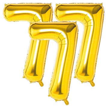 32吋可懸掛數字氣球 64cm 7  亮金  3個