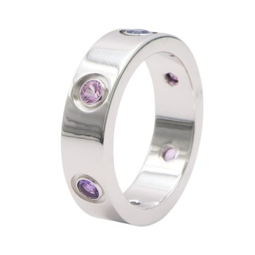 Cartier 卡地亞 LOVE 戒指 #53 彩寶 18K白金 【二手名牌BRAND OFF】