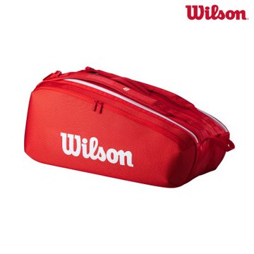 【Wilson威爾森】網球拍袋 紅色 9支裝 (運動 網球 網球包 戶外)