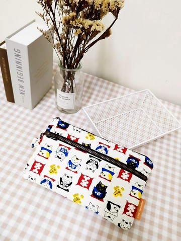 拾光系列零錢包/萬用包/拉鍊收納包/貓咪武士款