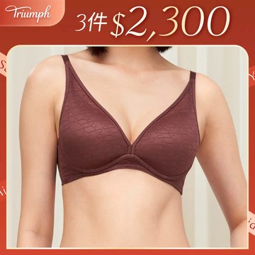 黛安芬-Signature Sheer 透感經典系列 無鋼圈托高V型內衣 B-D 可可棕｜11R1944 FJ