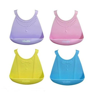 vibebe 立體造型矽膠圍兜 嬰兒圍兜 防水圍兜(四色可選)