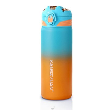 KANGZYUAN 康知緣 金剛未來戰士 316不鏽鋼專業運動彈蓋保溫杯  1入  漸變橙  700