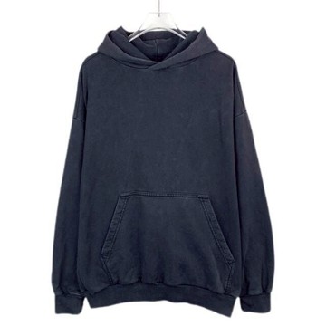 (XL) balenciaga質感中性寬鬆棉質連帽logo印花黑色長袖上衣