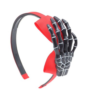 骷髏手造型髮箍/紅色/黑色/均碼/hellcatpunks/kreepsville666/habxlshrb