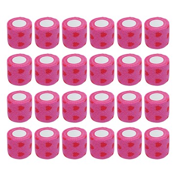 毛皇上 彈力自黏寵物繃帶 粉底愛心 中號  487g  24捲