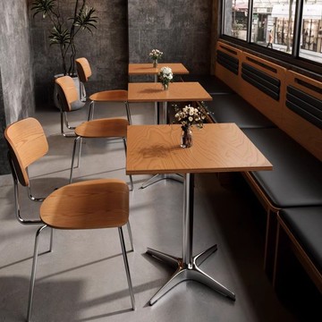 【台灣公司 可打統編】網紅小吃甜品奶茶店桌椅組合中古風實木海洋板咖啡廳方桌餐飲商用 b7241