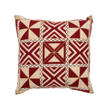 【協貿】復古簡約刺繡布藝霜紅秋賦沙發方形抱枕含芯