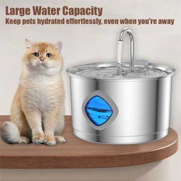 貓飲水機不銹鋼95盎司/2.8升大容量貓-貓內寵物靜音貓咪