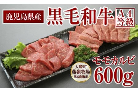 鹿児島産 黒毛和牛（A4等級） 焼肉用 モモカルビ 600g