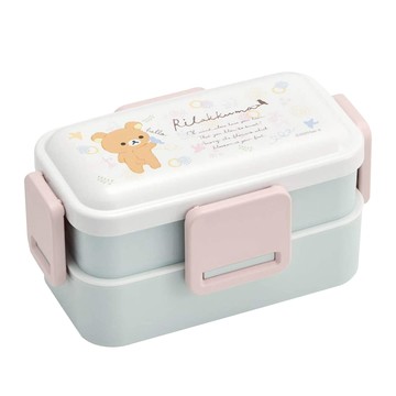 便當盒 【日系簡約】日本製 拉拉熊 懶懶熊 白色浪漫 雙層便當盒  600ML(日本限定版)