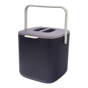 TRENY 瀝水款廚餘回收桶  5L  帶有瀝水快速過濾  附有上蓋避免異味  分離設計清洗容易  深紫色  1個