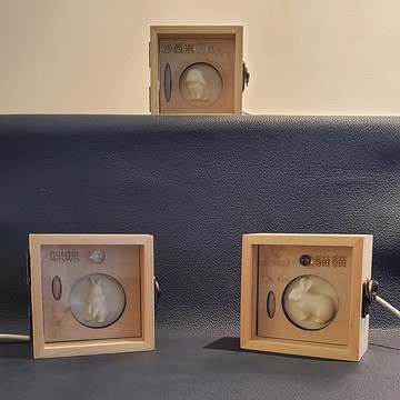 毛髮琉璃光匣 - 毛孩雕像紀念光盒 客製化手工設計