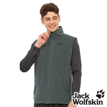【Jack Wolfskin 飛狼 】男 防風防潑水休閒保暖背心 (天鵝絨磨毛內裡)『深灰』