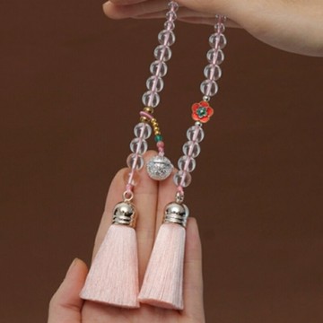 【巴黎精品】現貨+預購 汽車掛飾車內吊墜-流蘇水晶平安符汽車內飾5色a1bp60