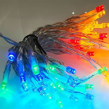 摩達客 聖誕燈樹燈露營燈 50燈LED燈串 USB + 電池盒兩用充電  彩光  1件