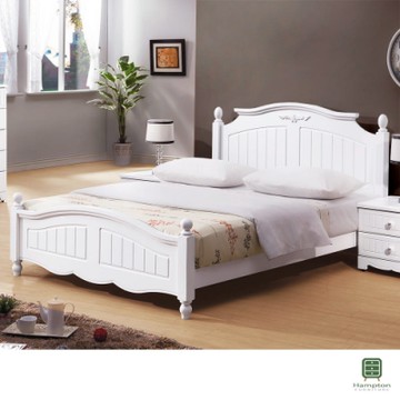 Hampton潔米白色5尺雙人床架-155*203*106cm