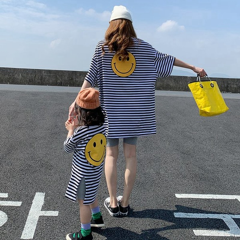 親子ペアルック ストライブ ワンピース 母と娘お揃い 母と息子お揃い Tシャツ 夏 親子おそろい服 親子服 ママ 女の子用 男の子用 通販 Lineポイント最大get Lineショッピング