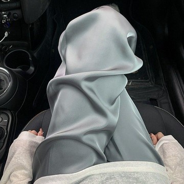 【佈小九】冰絲闊腿褲女 冰絲闊腿褲 冰絲涼感 防曬速乾 寬鬆顯瘦 冰絲長褲 夏季寬鬆直筒褲 休閒褲 高腰垂感防曬褲子