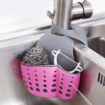 廚房瀝水架水槽瀝水籃水池置物架水槽鋼絲球掛籃瀝水架置物架