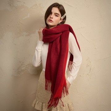 SO NICE 法式雙面素色保暖圍巾