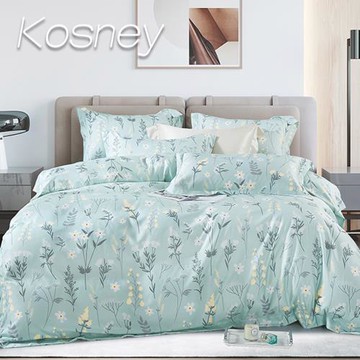 【KOSNEY】春來島綠 頂級雙人石墨烯萊賽爾天絲兩用被床包組