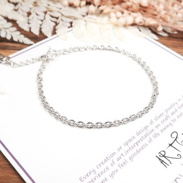 ART64 純銀 經典圓圈 純銀手鍊(2.4mm) 925純銀手鍊 女生手鍊