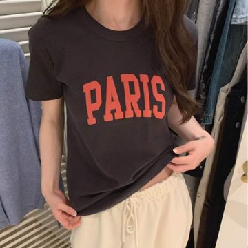 正韓女上衣 巴黎短袖T恤FOM1096-創翊韓都