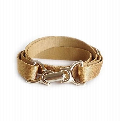 ビットベルト ゴム ベルト レディース 15mm幅 サテン ウェーブ 細め ビットバックル スモール キャメル 通販 Lineポイント最大get Lineショッピング