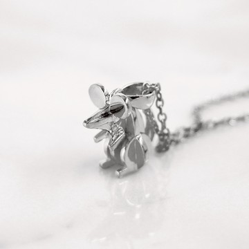 Da Things 925 純銀肖鼠吊咀連頸鍊