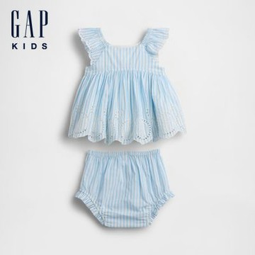 【GAP】嬰兒鏤空套裝-藍色焦點(883299)